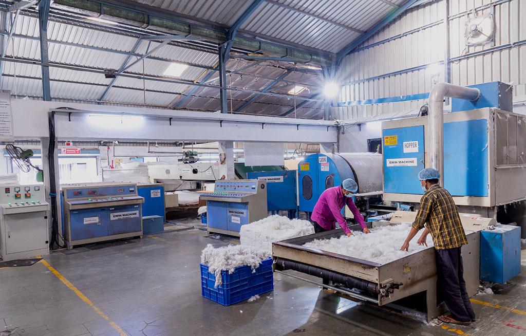 Textile Manufacturing Machines in Modern Factory